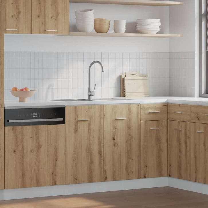 vidaXL Gootsteenkast Lyon 80x46x81,5 cm bewerkt hout, Maison & Meubles, Armoires | Autre, Envoi