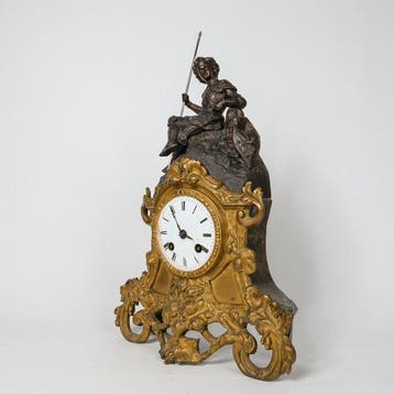 Figurale pendule - Zinklegering, Messing - 1850-1900, Antiek en Kunst