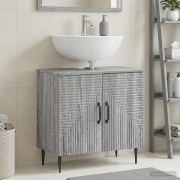 vidaXL Wastafel kabinet voor de badkamer HAARLEM Grijs, Huis en Inrichting, Verzenden, Nieuw