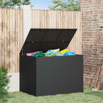 vidaXL Tuinbox 145x100x103 cm polyetheen rattan zwart, Verzenden