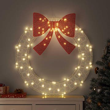 vidaXL Krans 80 LEDs Warmwit 92 x 92 x 9,5 cm Acryl, Verzenden, Nieuw