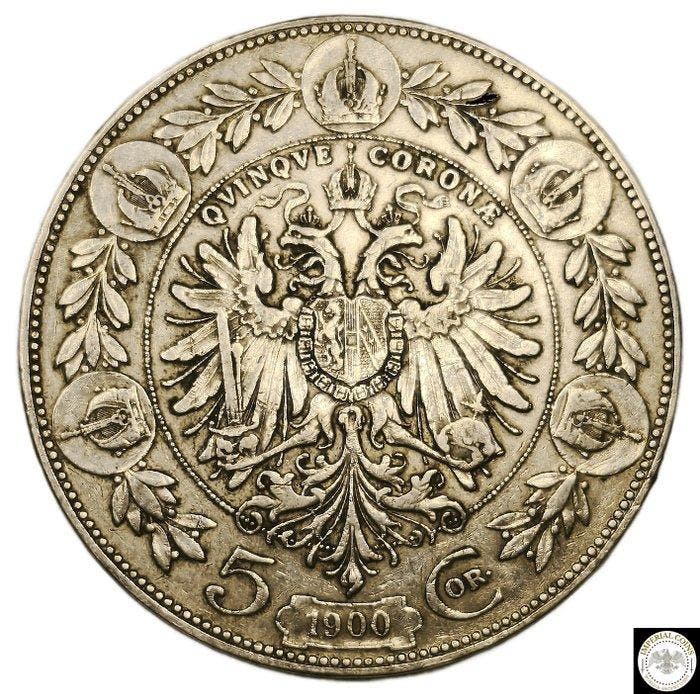 Oostenrijk. Franz Joseph I. 5 Corona 1900 (Zonder, Postzegels en Munten, Munten | Europa | Niet-Euromunten