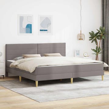 vidaXL Bedframe Taupe 180 x 200 cm Polyester, Huis en Inrichting, Slaapkamer | Matrassen en Bedbodems, Verzenden, Nieuw