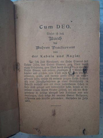 Juden Abraham von Worms - Buch der wahren Praktik -