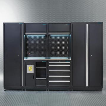 Datona Werkplaatsinrichting PREMIUM met RVS werkblad 285 cm, Doe-het-zelf en Bouw, Ophalen of Verzenden, Nieuw