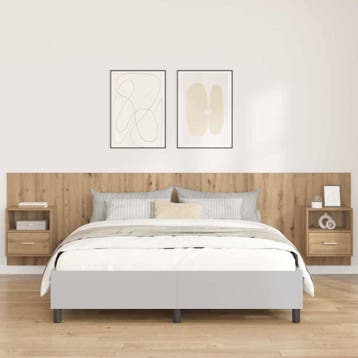 vidaXL Hoofdeinde Met Kast 3 st Artisan Eiken Bewerkt hout, Verzenden, Nieuw
