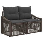 vidaXL Tuin Sofa 2-Aantal zitplaatsen Grijs poly rattan, Tuin en Terras, Verzenden, Nieuw
