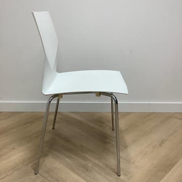 Four Design stapelstoel, wit - chroom
