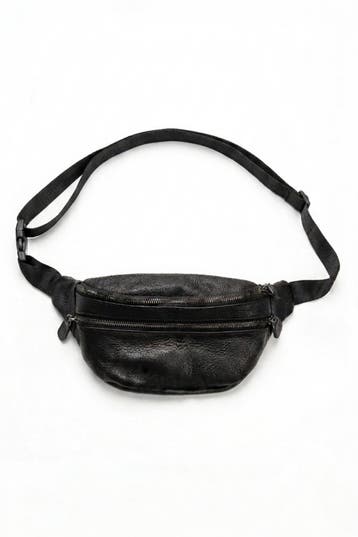 KIMU® Heuptas Zwart 2 Ritsen Echt Leer Fanny Pack met Voorva, Handtassen en Accessoires, Tassen | Damestassen, Ophalen of Verzenden