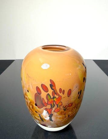 Maxence Parot - Vase - Vase unique couleurs opalines et Or -