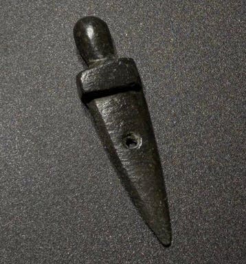 Oud-Romeins Brons Iconisch Gladiatorenamulet, gevormd als