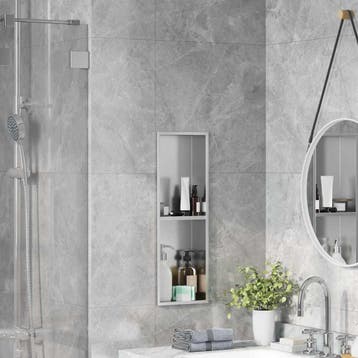 vidaXL Douche Niche Zilver 60 x 20 x 9,5 cm Roestvrij staal, Bricolage & Construction, Verzenden