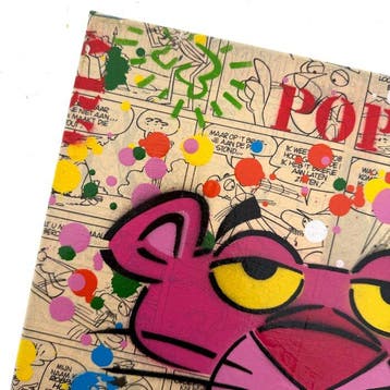 Koen Betjes (1992) - Pink Panther x Comics Collage - canvas