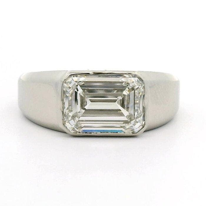 Zonder minimumprijs - Ring Platina - 5.11ct. tw. Diamant, Bijoux, Sacs & Beauté, Bagues