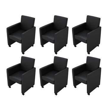 vidaXL Eetkamerstoelen 6 st kunstleer zwart, Huis en Inrichting, Stoelen, Verzenden, Nieuw