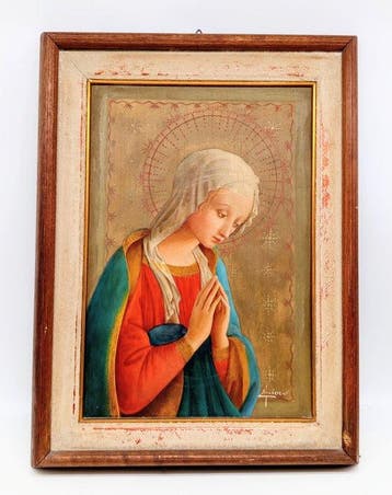 Emilio Fiorio (1904-?) - Madonna in preghiera Emilio Fiorio, Antiquités & Art