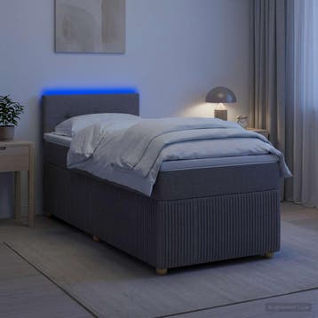 vidaXL Boxspringbed met matras met hoofdeinde Taupe 80 x 200, Verzenden, Nieuw