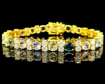 Armband - 14 karaat Geel goud - 10.05ct. tw. Saffier -, Nieuw