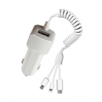 3 in 1 USB Autolader/Carcharger voor iPhone Lightning /, Verzenden
