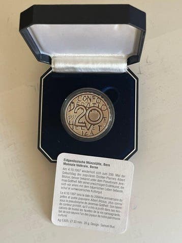 Zwitserland. 20 Francs 1997, Box & COA (Zonder minimumprijs)