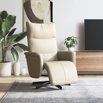 vidaXL Fauteuil verstelbaar met voetensteun kunstleer, Verzenden, Nieuw