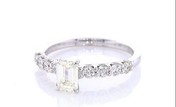 Zonder minimumprijs - Ring - 14 karaat Witgoud - 1.00ct. tw., Nieuw