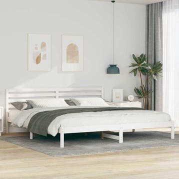vidaXL Bedframe met hoofdeinde Wit 180 x 210 cm Massief, Huis en Inrichting, Slaapkamer | Bedden, Verzenden, Nieuw
