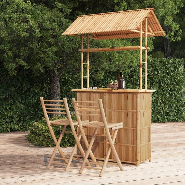 vidaXL 3-delige Barset bamboe, Jardin & Terrasse, Ensembles de jardin, Envoi