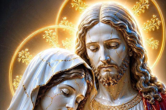 Yamila - Corazones de Oro: Kintsugi de María y Jesús, Antiek en Kunst, Antiek | Boeken en Manuscripten