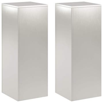 vidaXL Plantenstand 2 pcs zilver 30 x 30 x 80 cm Staal, Tuin en Terras, Verzenden, Nieuw