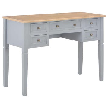 vidaXL Schrijftafel 109,5x45x77,5 cm hout grijs, Huis en Inrichting, Bureaus, Verzenden, Nieuw