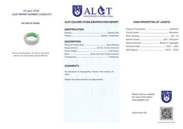 ALGT-gecertificeerd - Meesterlijke natuurlijke jadeietring -