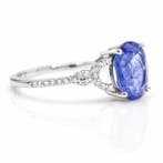 Zonder minimumprijs - Ring Platina - 2.25ct. tw. Saffier -, Handtassen en Accessoires, Ringen, Nieuw