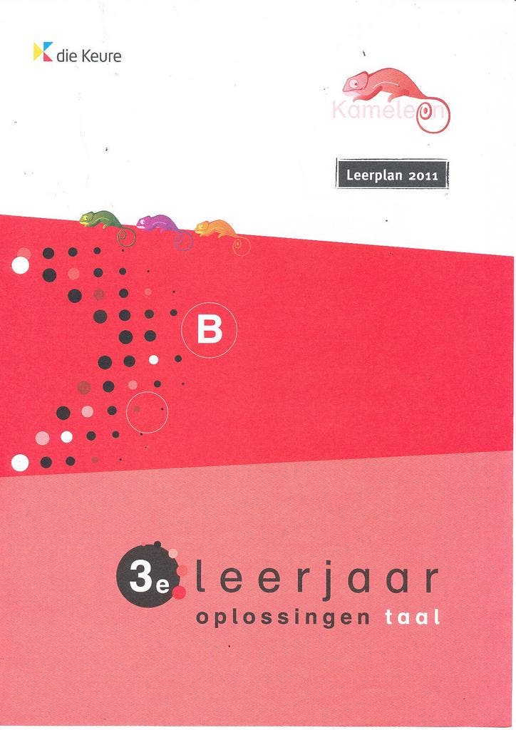 Kameleon Oplossingen Taal A 3e Leerjaar (zie omschrijving), Boeken, Schoolboeken, Verzenden