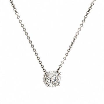 Collier - 14 carats Or blanc - 1.02ct. tw. Diamant