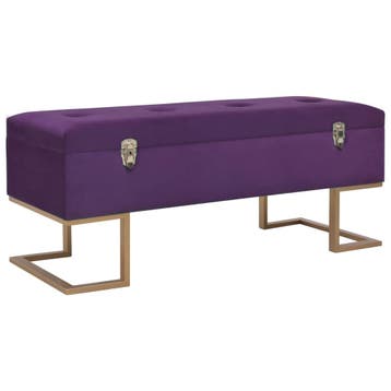 vidaXL Bankje met opbergvak 105 cm fluweel paars, Verzenden