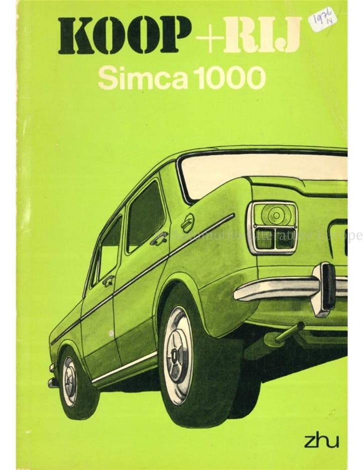 KOOP + RIJ SIMCA 1000, Boeken, Auto's | Boeken