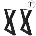 vidaXL Eettafelpoten 2 st 70x(72-73,3) cm staal zwart, Verzenden