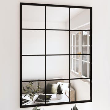 vidaXL Wandspiegels 2 st 80x60 cm metaal zwart, Verzenden, Nieuw