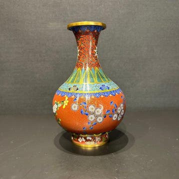 Vaas - Brons, Emaille - China - Qing Dynastie (1644-1911) -, Antiek en Kunst