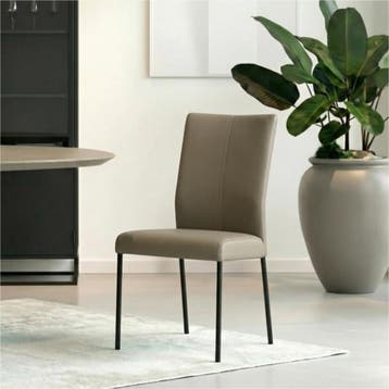 Set van 8 Leren eetkamerstoelen Comfort - Toledo Smog, Ophalen of Verzenden