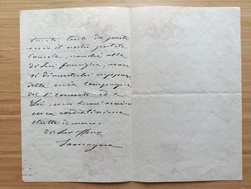Francesco Tamagno - Tamagno, Francesco. Lettera con testo e, Nieuw