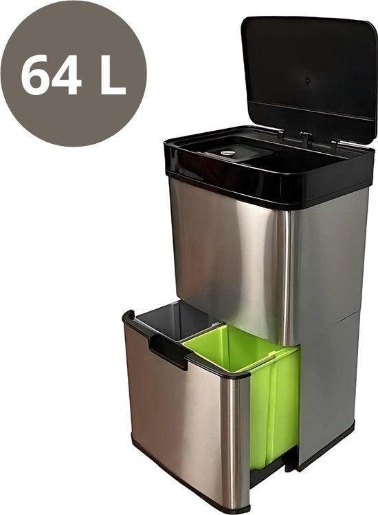 2dekans | Livista Automatische Sensor Prullenbak 64 Liter –, Huis en Inrichting, Woonaccessoires | Prullenbakken, Ophalen of Verzenden