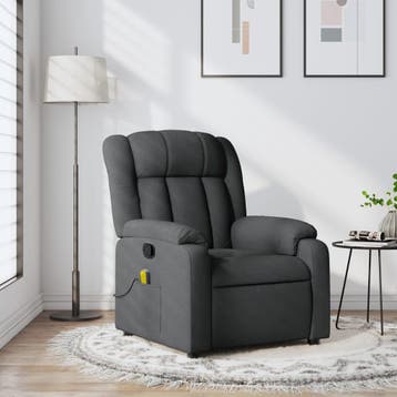 vidaXL Massagestoel in donkergrijze stof, Maison & Meubles, Fauteuils, Verzenden