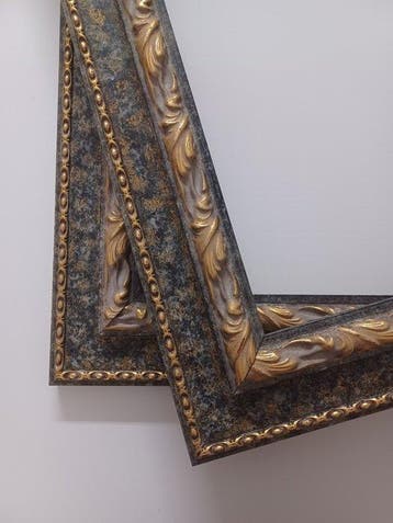 Lijst (2) - Hout - Goud, zwart, pastelgrijs