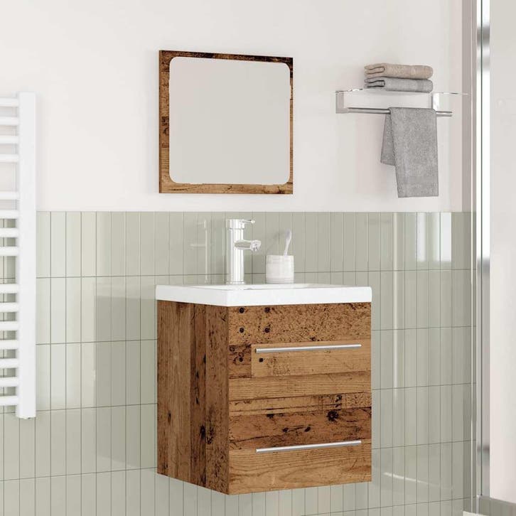 vidaXL Badkamermeubel Set met lade 2 pcs Oud Hout Bewerkt, Maison & Meubles, Salle de bain | Meubles de Salle de bain, Envoi
