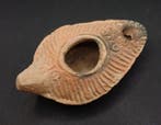 Byzantijns Terracotta Gedecoreerde olielamp - 93 mm (Zonder, Antiek en Kunst