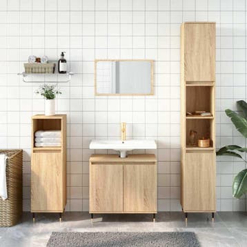 vidaXL Badkamerkast 58x33x60 cm bewerkt hout sonoma, Verzenden, Nieuw