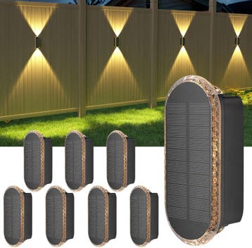 8x Solar Tuinlamp 3-kleuren | Tweede kansje | OP = OP, Zonne-energie, Kunststof, Verzenden, Wandlamp
