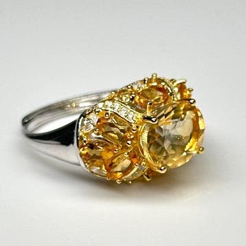Sans prix de réserve - Bague Argent 925 avec naturel Citrine